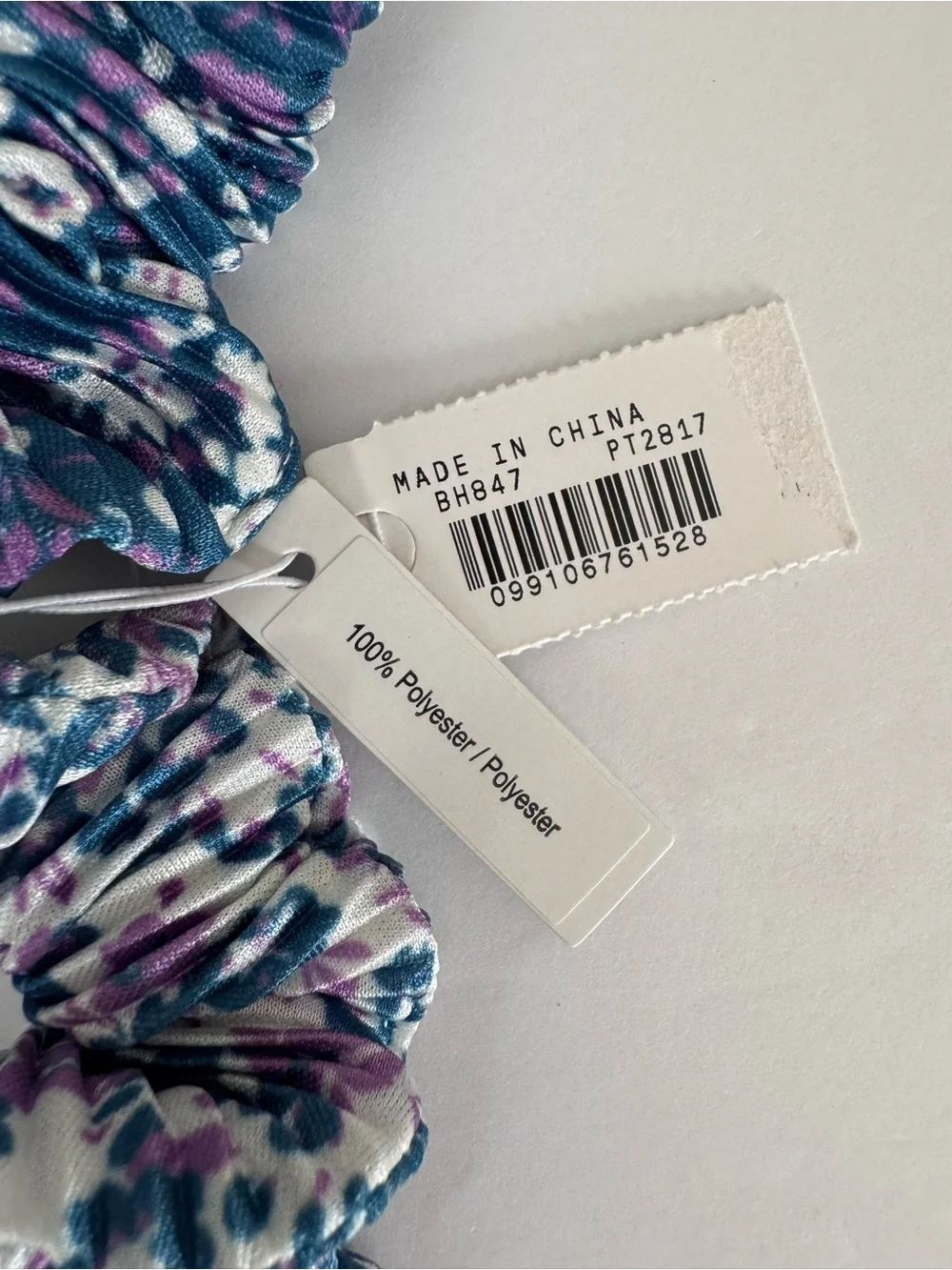 NWT Crewcuts J.Crew Floral Scrunchies Set 2 Blue Purple Hair Ties Girls One Size